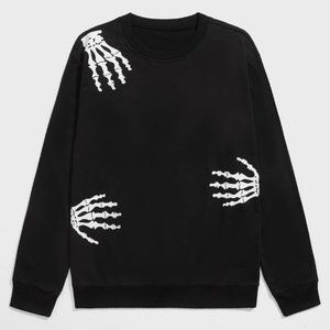 Guys Hand Skeleton Print Sweatshirt